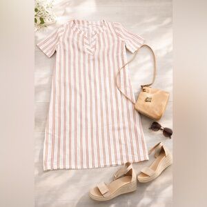 Massimo Alba 100% Linen Striped Shift Dress Made in Italy Size S